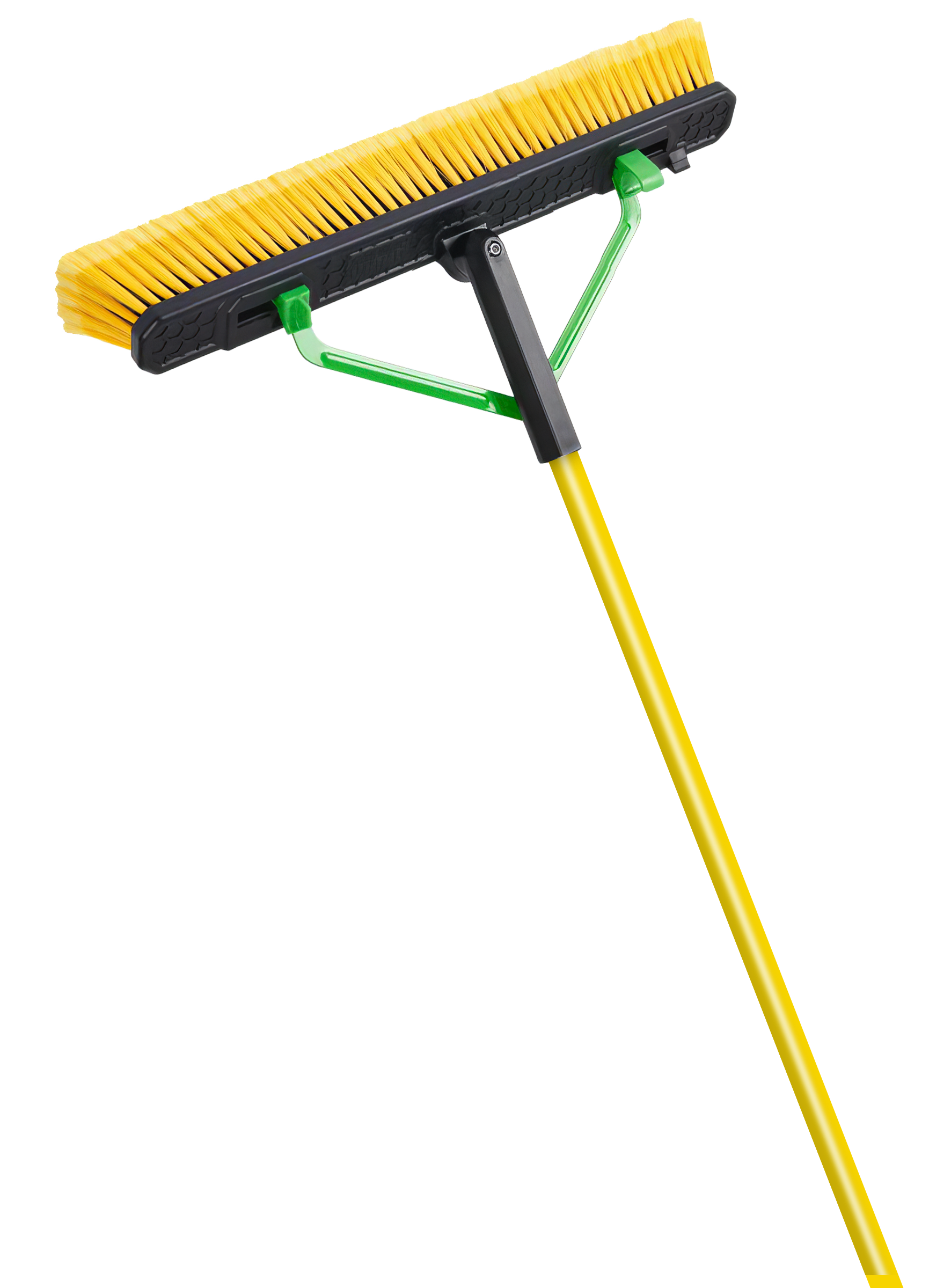 Broom with wooden handle