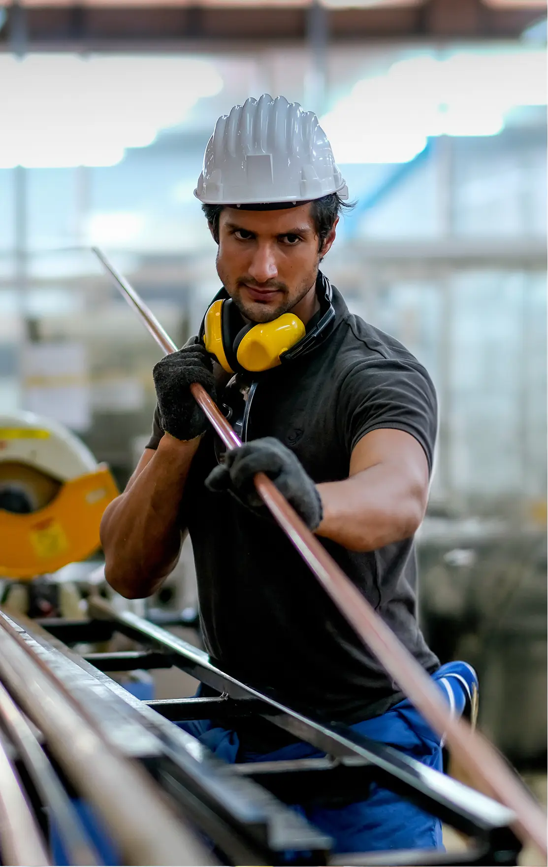 Contractor working with wood